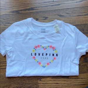 White floral PINK tshirt